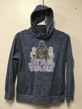 Boys Hooded Graphic Sweatshirt Size M Blue Star Wars Lucasfilms Ltd 79