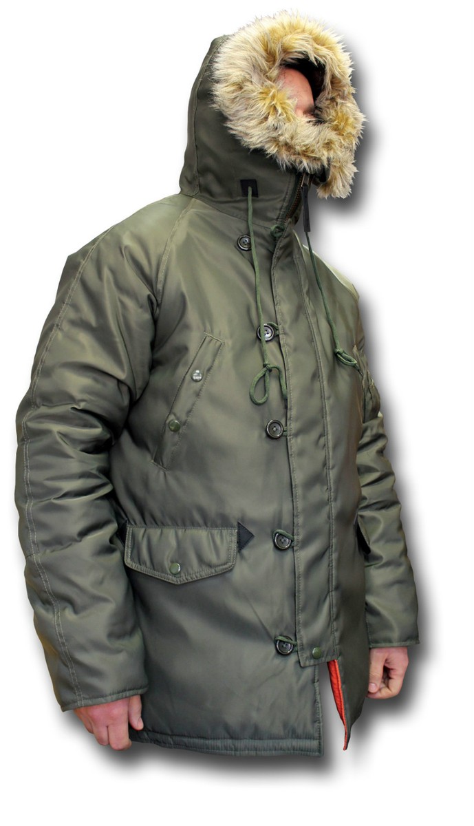 SILVERMANS N3B EXTREME COLD WEATHER PARKA WITH HOOD, GREEN