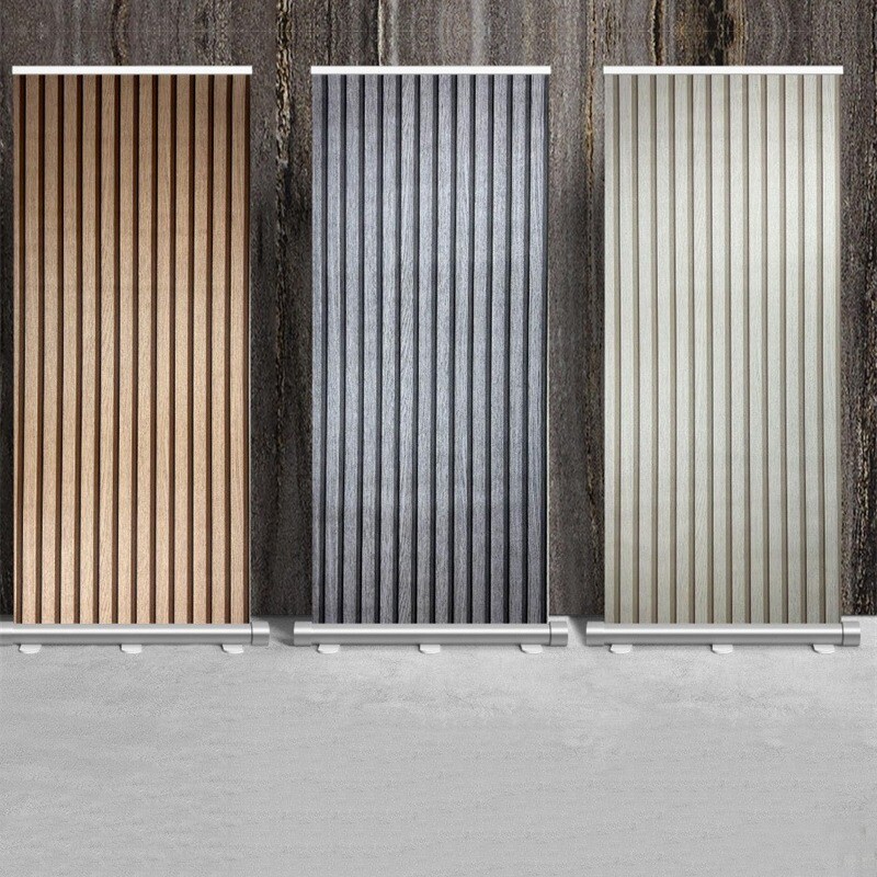 Wooden Slat Panelling Wallpaper 3D Wood Panel Faux Effect Stripes