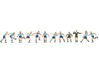 Preiser 10756 Fussballmannschaft Hellblau Dunkelblau 12 Figuren Exklusiv H0 Neu