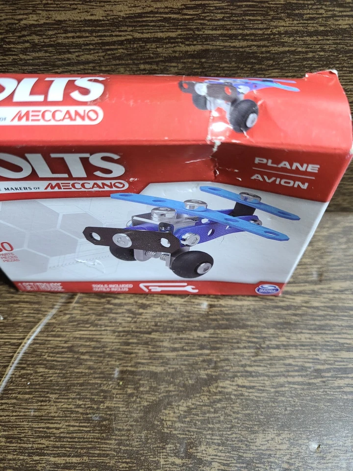 Bolts by, Meccano - BLUE PLANE Metal Model Building Kit Boy Toy Arts/Crafts 2017 - Image 2 of 4
