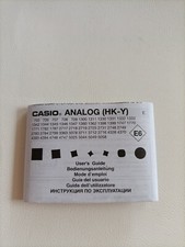 Casio Watch Use Booklet ANALOG (HK-Y) + Warra...