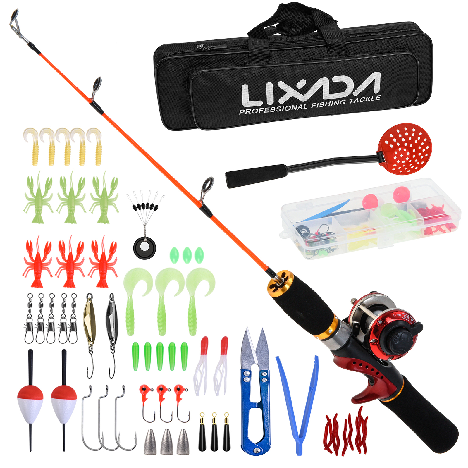 Lixada Ice Fishing Rod Reel Combo Detachable 50cm Spinning R