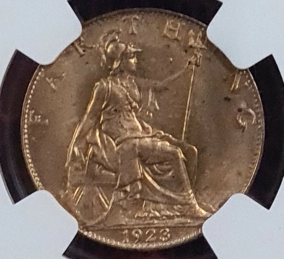 1923 Great Britain Farthing 1/4 P MS65 RB 【KM808】 - Image 4 of 4