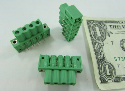 Lot 5 Phoenix 4-Position Terminal Block Header Female .200'' 5.08 MM 90 Degree IC