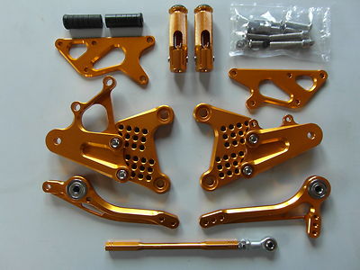 Kawasaki ZX6R 09 10 11 12 13 14 15 16 2017 CNC Alu Fußrastenanlage Rear Set gold