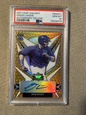OWEN CAISSIE 2021 Leaf Valiant AUTO 1st Prospect PSA 10 Gem Mint. Serial 1/10