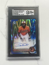 2022 Bowman Chrome Blue Raywave Donta Williams Auto /150 SGC 10/9 Orioles