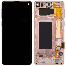 Orignal Écran avec chassis pour Samsung Galaxy S10 G973F (reconditionné) rose