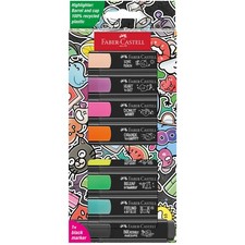 Faber-Castell Graffiti Highlighters Set - 8 Chisel 1 Count Pack of 8 , Neon