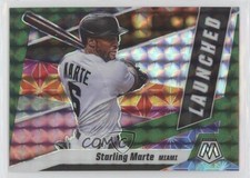 2021 Panini Mosaic Launched Green Mosaic Prizm Starling Marte #L7 0ed
