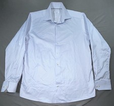 Eton Dress Shirt Mens 16.5 42 Blue Solid Contemporary Cotton Long Sleeve
