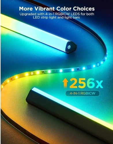 Govee TV Backlight 3 Lite Kit, RGBICW Wi-Fi TV LED Strip Lights for 55"- 65" TVs - Picture 7 of 11