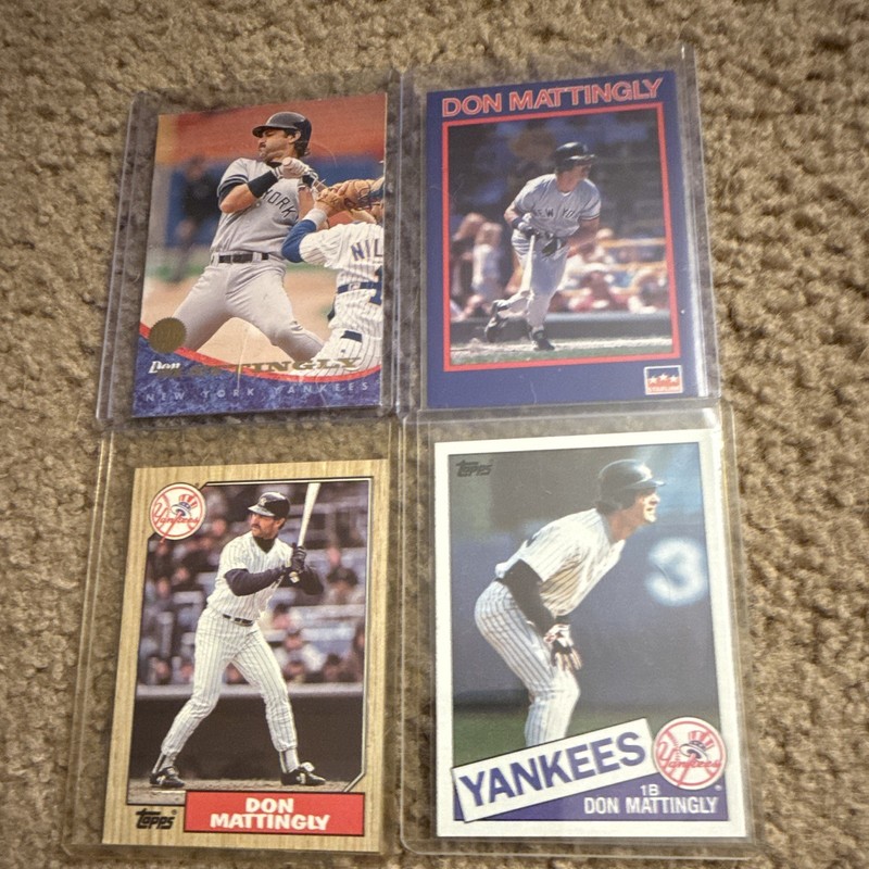 Vintage Don Mattingly New York Yankees Baseball Cards (4) Near Mint or Better