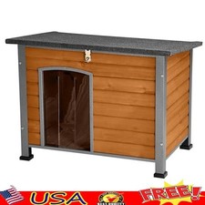 Indoor Outdoor Dog House Anti-Chewing Iron Frame Weatherproof Shelter Pets New