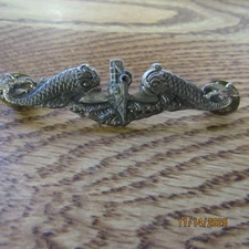 Vintage 3 inch US Navy Enlisted Submarine Dolphin Badge Balfour Sterling I-B