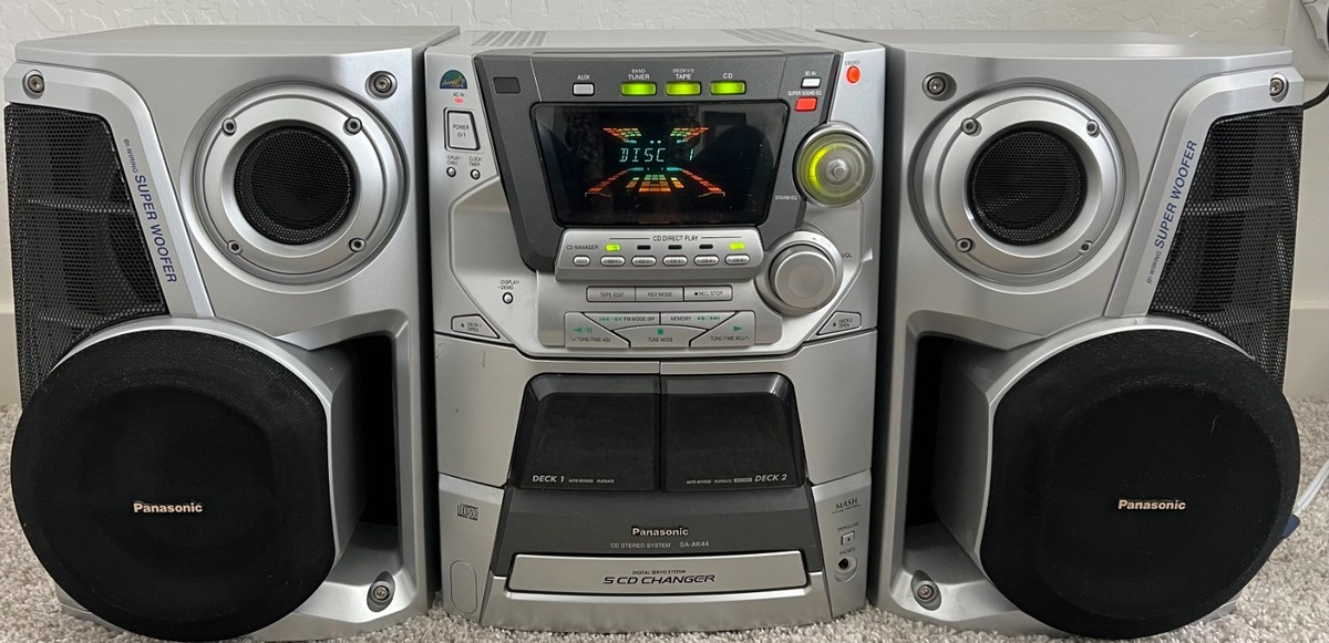 PANASONIC SA-AK44 Stereo System 5-CD Disc Changer / Dual Cassette