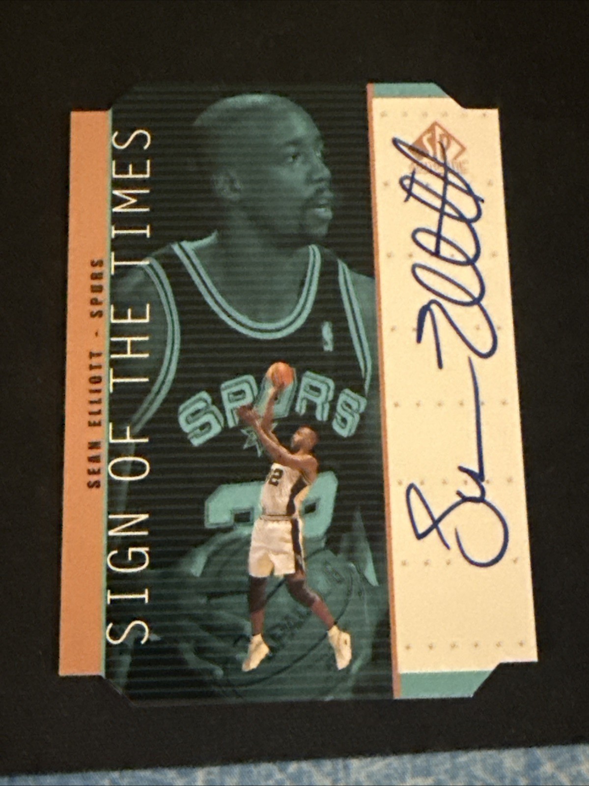 1998-99 SP Authentic Sign of the Times Bronze Sean Elliott AUTOGRAPH Spurs