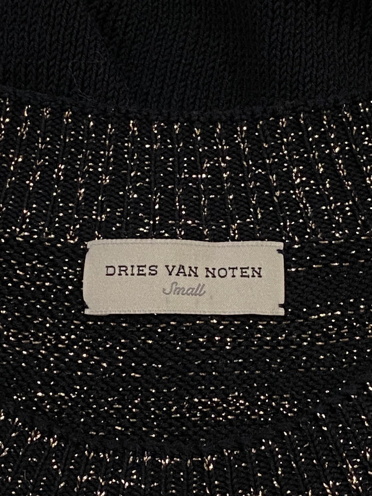 DRIES VAN NOTEN Size S Navy Metallic Neck Sweater Knitwear Top RRP $950 image 7