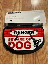 Battle Sports Beware Of Dog Protective Football Back Plate - Youth - Red/White