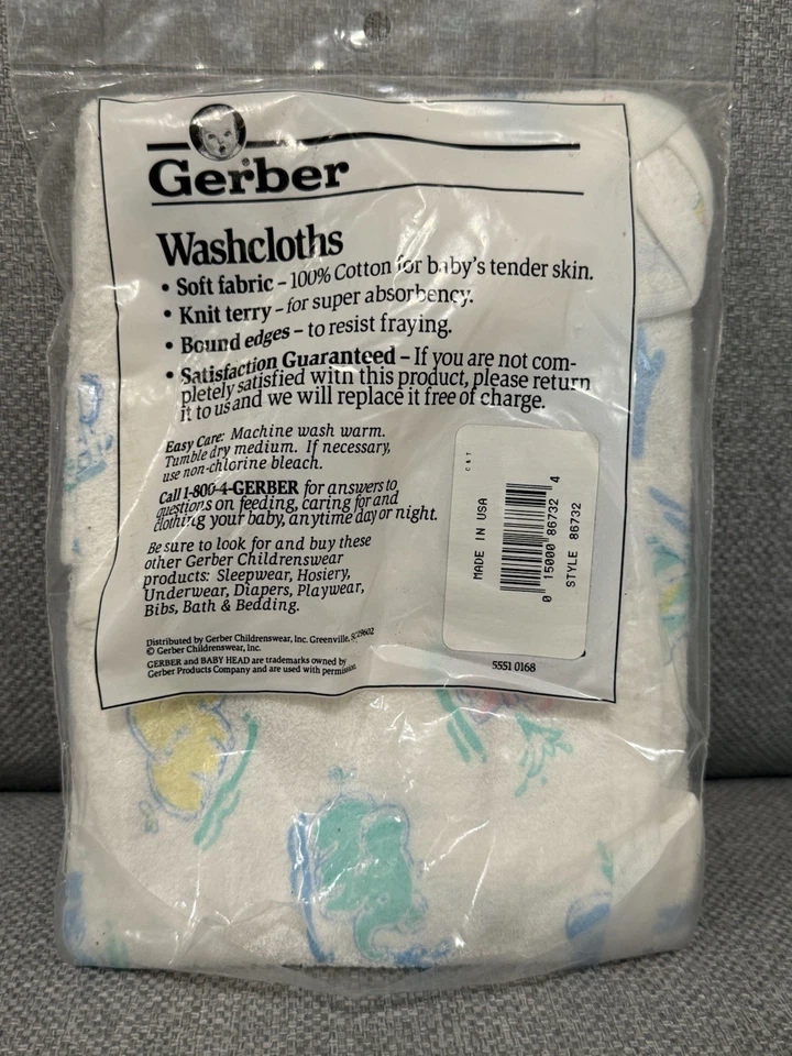 Paquete de 4 paños Gerber vintage animales 9 pulgadas X 9 pulgadas hechos en EE. UU. Foto 2 de 2