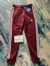 NWT Adidas 3 Stripes Pants Shadow Red Men  s Sz S FREE SHIPPING 