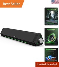 Compact USB Soundbar for Desktop   HiFi Stereo Speakers with Ambient Lighting