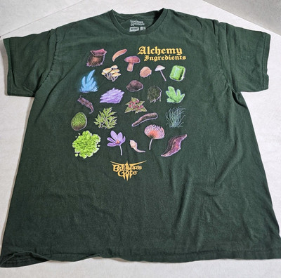 Dungeons And Dragons Baldur's Gate Alchemy Ingredients Adult XL  Wizards T-shirt