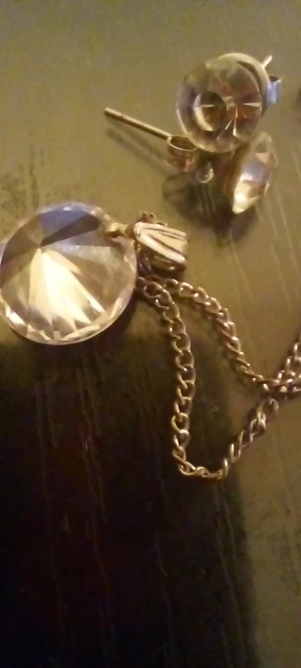 elegantes Schmuckset Kette mit Anhänger und Ohrringe sehr guter Zustand