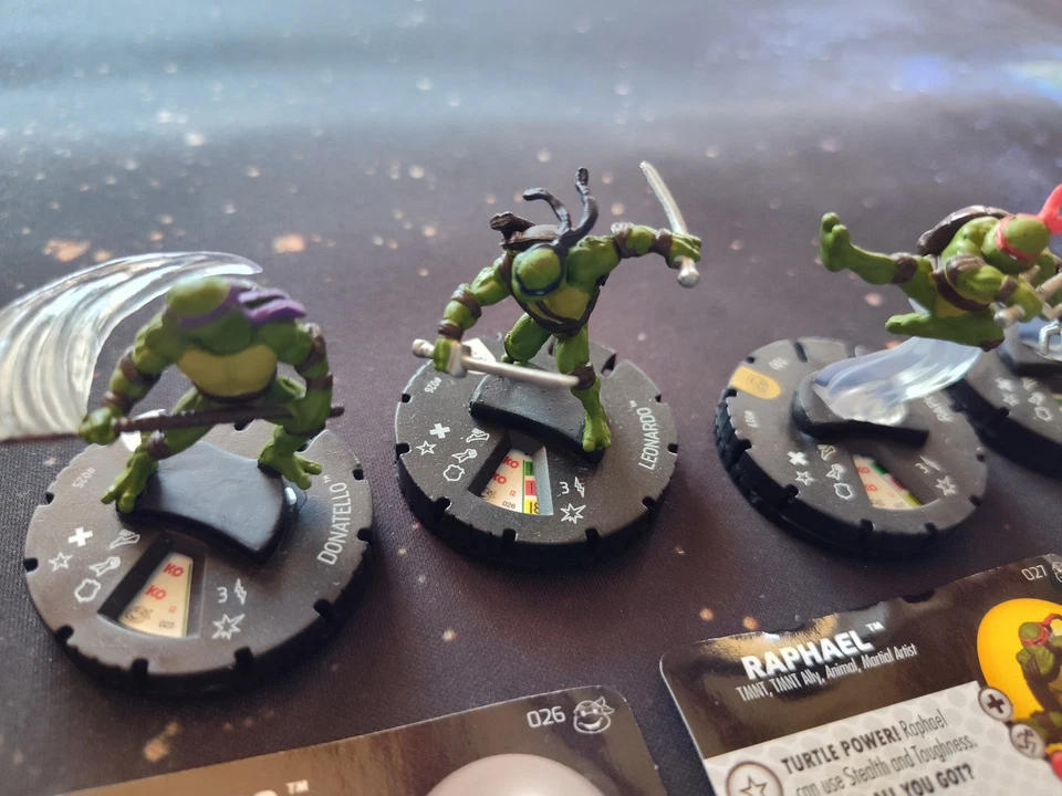 TMNT Heroes in a Half-Shell Heroclix TURTLES Juego Súper Raro Lote 025 026 027 028 Foto 3 de 4