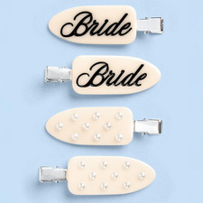 Bride Beauty Clips  4 Piece Hair Clip Set, Bachelorette Accessories, Bridal Sho