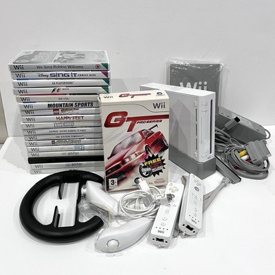 Nintendo Wii Konsole mit 2 Fernbedienungen, 2 Nunchucks und 19 Spielen (ALLE GETESTET)