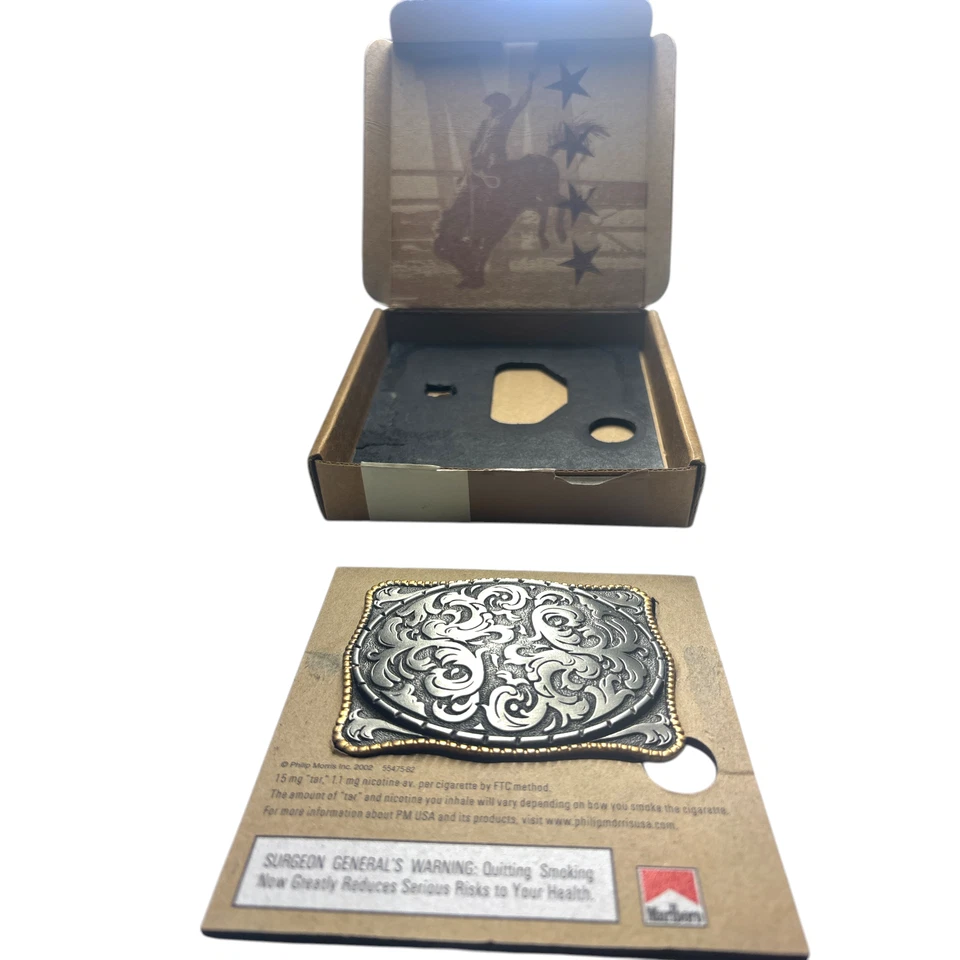 Marlboro Belt Buckle Promotional Western Storming Silver | Free Shipping - Image 2 of 4