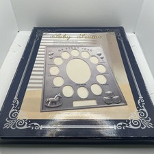 Malden BABY FIRST YEAR Photo Frame Silvertone 13 Openings Open Box
