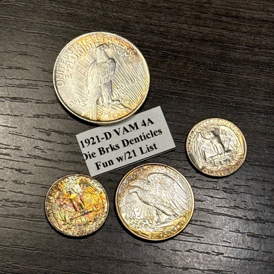 Lot of 4 Silver US Coins, Peace 