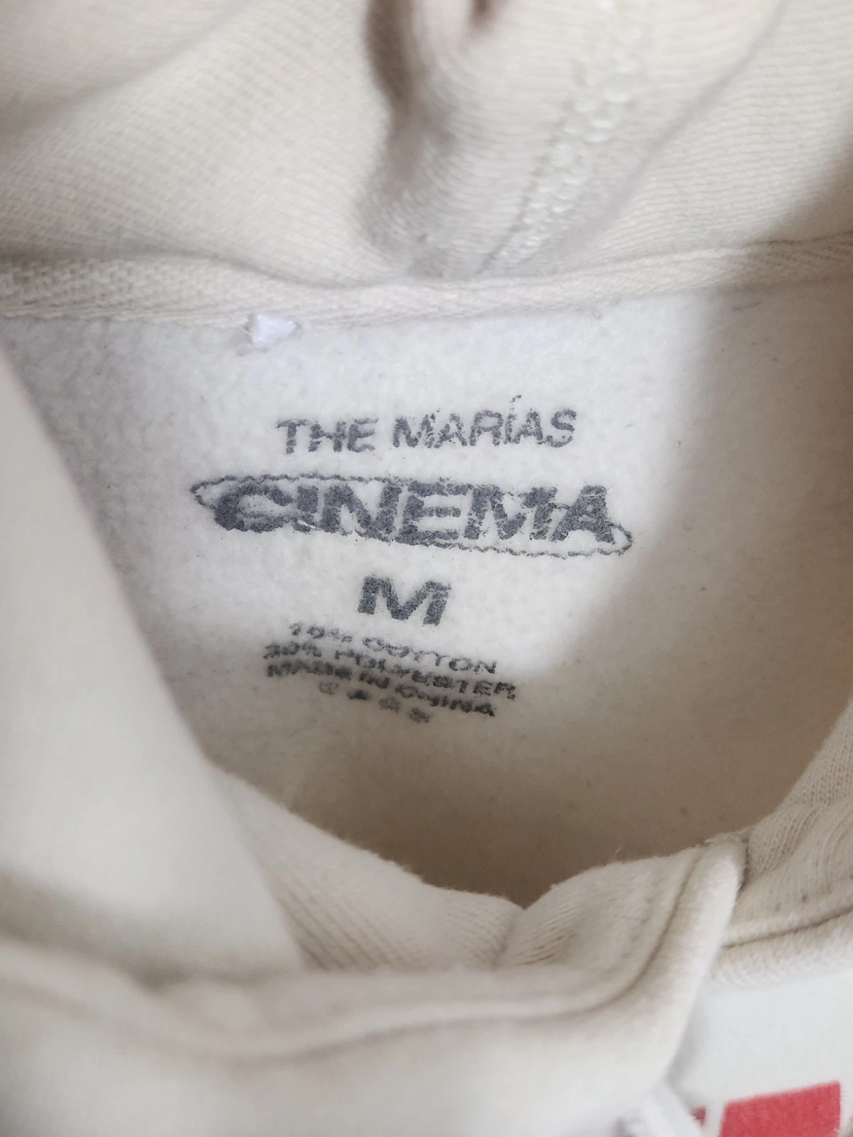OFF WHITE Rara felpa con cappuccio band "The Marías: Cinema" taglia MEDIA