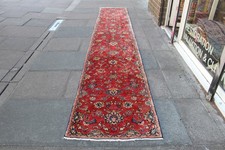 Vintage Hand Made Traditional Oriental Wool Red Narrow Long Runner 470x82cm