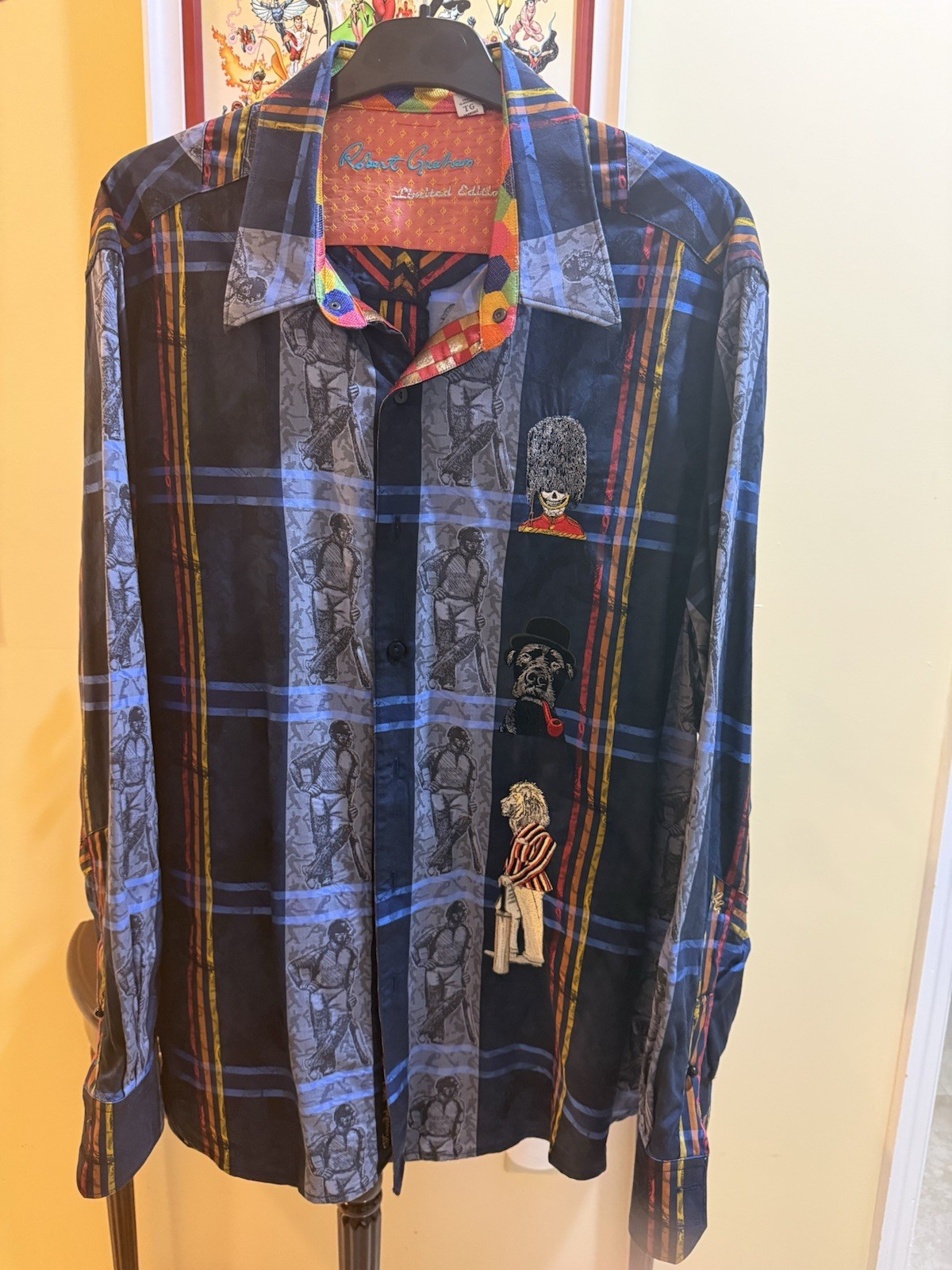 Rare Robert Graham LE XL Howzat Cricket Limited Edition Embroidery King Kong image 2