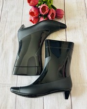 Jeffrey Campbell ‼️MISMATCHED Black Combo Drench Kitten Heel Rain Boots Size 7/8