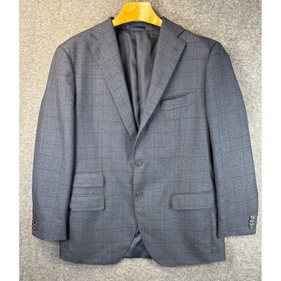 Proper Cloth Drago S130s Italian Wool Blazer Plaid Melange Size 42 100% Merino