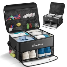 Golf Trunk Organizer, Improved Version 2-Layer Golf Storage Locker, with Vent...