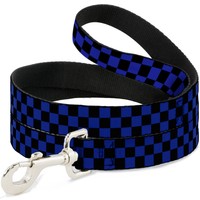 "Dog Leash Checker Black/Neon Blue Wide 1.5\" (Us Import)"