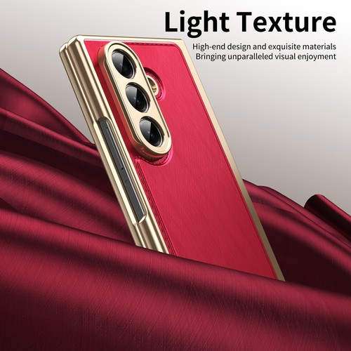 Slim Leather Plating Case Fr Samsung Z Fold6/7/5/4/3 Hinge Cover Tempered Screen - Picture 56 of 73