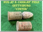 Civil War Relics; Spencer Cases & Bullet Dug From E. Cavalry Field, Gettysburg.