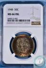 1948 Franklin Half Dollar NGC MS 66 FBL - Vibrant Obverse Tones