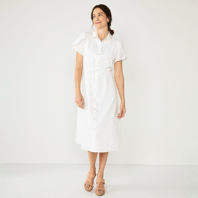 DRAPER JAMES RSVP Midi Shirt Dress floral eyelet size 3X NWT