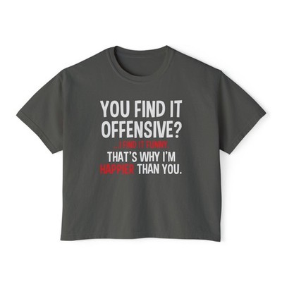 I Find It Funny | Boxy Crop Tee - Trendy Top, Streetwear, Graphic Design Tee
