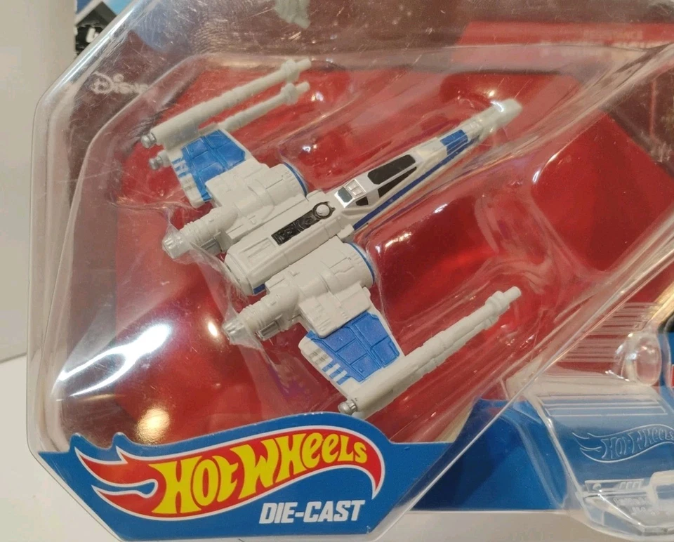 2014 Hot Wheels Star Wars Resistance X-Wing Fighter (Blue) Mattel NEW UNOPENED - Image 3 of 4