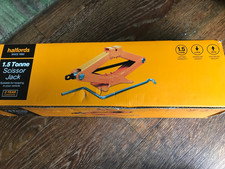 BNWT BOXED HALFORDS 1.5 TONNE CAR SCISSOR JACK 9.5 cm - 39 cm WITH HAND CRANK