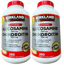 Kirkland Glucosamine 1500mg Chondroitin 1200mg Tablets 280ct 2 Pack Exp 5/2028